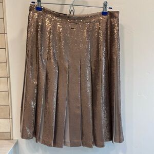 Gorgeous pleated sequin skirt, rose gold color. BCBG